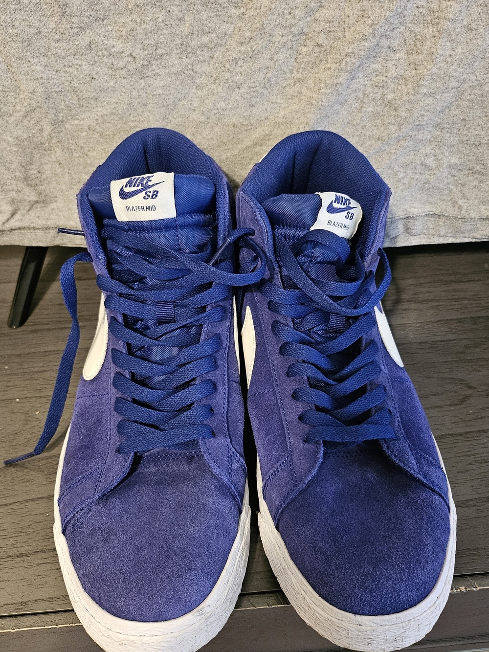 Nike SB Blazer Mid Men's Suede Skate Shoes - Royal Blue/White